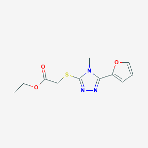 molecular formula C11H13N3O3S B5514399 ETHYL 2-{[5-(2-FURYL)-4-METHYL-4H-1,2,4-TRIAZOL-3-YL]SULFANYL}ACETATE 
