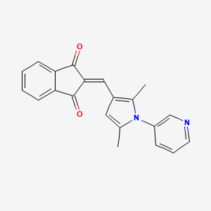 molecular formula C21H16N2O2 B5514407 2-{[2,5-dimethyl-1-(pyridin-3-yl)-1H-pyrrol-3-yl]methylidene}-1H-indene-1,3(2H)-dione 