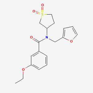 molecular formula C18H21NO5S B5514446 N-(1,1-dioxidotetrahydrothiophen-3-yl)-3-ethoxy-N-(furan-2-ylmethyl)benzamide 
