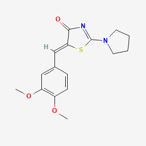 molecular formula C16H18N2O3S B5514480 (5Z)-5-(3,4-dimethoxybenzylidene)-2-(pyrrolidin-1-yl)-1,3-thiazol-4(5H)-one 