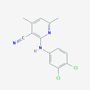 molecular formula C14H11Cl2N3 B5514533 2-[(3,4-Dichlorophenyl)amino]-4,6-dimethylpyridine-3-carbonitrile 