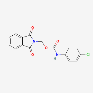 molecular formula C16H11ClN2O4 B5514568 (1,3-Dioxo-2,3-dihydro-1H-isoindol-2-YL)methyl N-(4-chlorophenyl)carbamate 