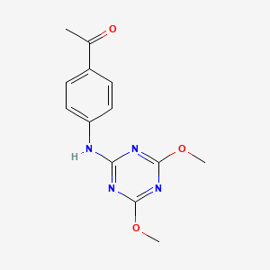 molecular formula C13H14N4O3 B5514578 1-{4-[(4,6-DIMETHOXY-1,3,5-TRIAZIN-2-YL)AMINO]PHENYL}-1-ETHANONE 