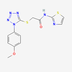 molecular formula C13H12N6O2S2 B5514681 2-{[1-(4-METHOXYPHENYL)-1H-1,2,3,4-TETRAZOL-5-YL]SULFANYL}-N-(1,3-THIAZOL-2-YL)ACETAMIDE 