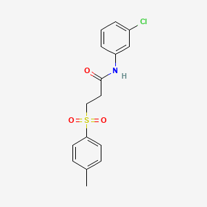 molecular formula C16H16ClNO3S B5514707 N-(3-chlorophenyl)-3-(4-methylbenzenesulfonyl)propanamide 