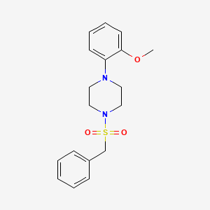molecular formula C18H22N2O3S B5514727 1-(2-METHOXYPHENYL)-4-PHENYLMETHANESULFONYLPIPERAZINE 