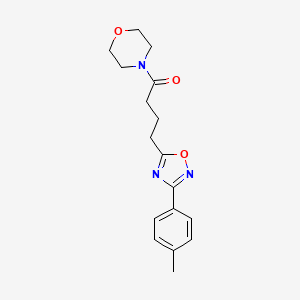 molecular formula C17H21N3O3 B5514741 4-[3-(4-methylphenyl)-1,2,4-oxadiazol-5-yl]-1-(morpholin-4-yl)butan-1-one 