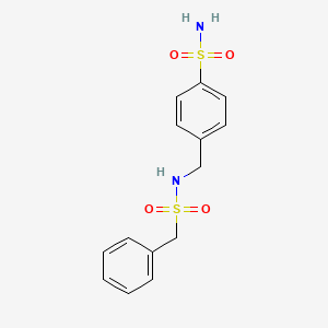 molecular formula C14H16N2O4S2 B5514845 4-[(PHENYLMETHANESULFONAMIDO)METHYL]BENZENE-1-SULFONAMIDE 