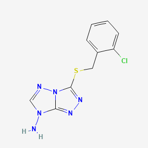 molecular formula C10H9ClN6S B5515042 3-{[(2-CHLOROPHENYL)METHYL]SULFANYL}-7H-[1,2,4]TRIAZOLO[4,3-B][1,2,4]TRIAZOL-7-AMINE 