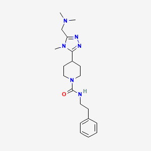 molecular formula C20H30N6O B5515071 4-{5-[(dimethylamino)methyl]-4-methyl-4H-1,2,4-triazol-3-yl}-N-(2-phenylethyl)piperidine-1-carboxamide 