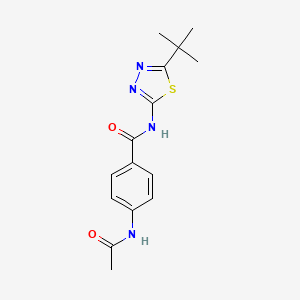 molecular formula C15H18N4O2S B5515090 N-(5-TERT-BUTYL-1,3,4-THIADIAZOL-2-YL)-4-ACETAMIDOBENZAMIDE 