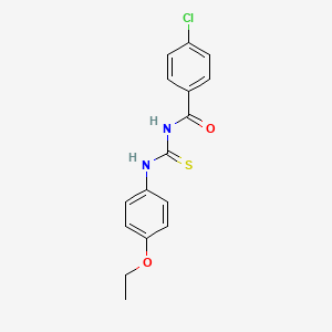 molecular formula C16H15ClN2O2S B5515156 4-chloro-N-[(4-ethoxyphenyl)carbamothioyl]benzamide 