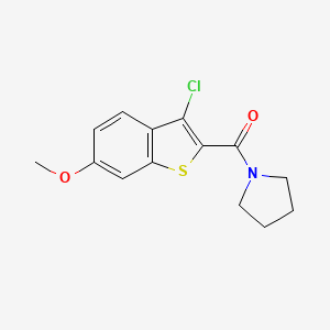 molecular formula C14H14ClNO2S B5515186 1-(3-CHLORO-6-METHOXY-1-BENZOTHIOPHENE-2-CARBONYL)PYRROLIDINE 