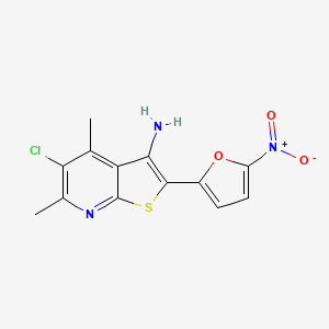 molecular formula C13H10ClN3O3S B5515265 5-Chloro-4,6-dimethyl-2-(5-nitrofuran-2-yl)thieno[2,3-b]pyridin-3-amine 