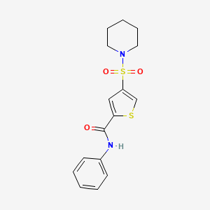 molecular formula C16H18N2O3S2 B5515292 N-phenyl-4-piperidin-1-ylsulfonylthiophene-2-carboxamide 