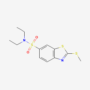 molecular formula C12H16N2O2S3 B5515342 N,N-diethyl-2-(methylsulfanyl)-1,3-benzothiazole-6-sulfonamide 