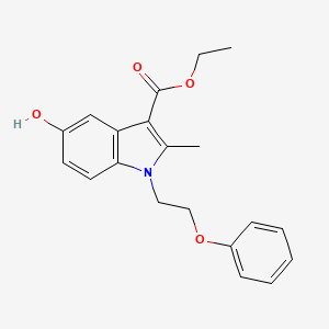 molecular formula C20H21NO4 B5515348 Ethyl 5-hydroxy-2-methyl-1-(2-phenoxyethyl)indole-3-carboxylate 