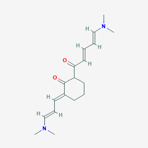 molecular formula C18H26N2O2 B5515351 (6E)-2-[(2E,4E)-5-(dimethylamino)penta-2,4-dienoyl]-6-[(E)-3-(dimethylamino)prop-2-enylidene]cyclohexan-1-one 
