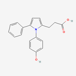 molecular formula C19H17NO3 B5515358 3-(1-(4-Hydroxyphenyl)-5-phenyl-1H-pyrrol-2-yl)propanoic acid 