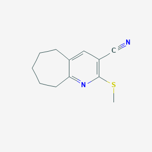 molecular formula C12H14N2S B5515373 2-(methylsulfanyl)-6,7,8,9-tetrahydro-5H-cyclohepta[b]pyridine-3-carbonitrile 