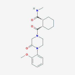 molecular formula C20H27N3O4 B5515486 (1R*,2S*)-2-{[4-(2-methoxyphenyl)-3-oxo-1-piperazinyl]carbonyl}-N-methylcyclohexanecarboxamide 