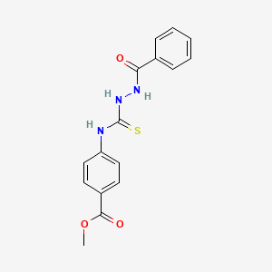 molecular formula C16H15N3O3S B5515490 METHYL 4-{[(2-BENZOYLHYDRAZINO)CARBOTHIOYL]AMINO}BENZOATE 