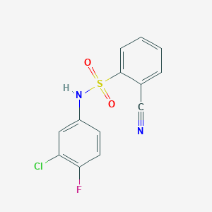 molecular formula C13H8ClFN2O2S B5515532 N-(3-chloro-4-fluorophenyl)-2-cyanobenzenesulfonamide 