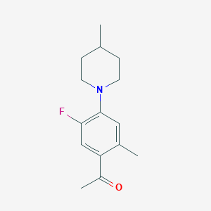 molecular formula C15H20FNO B5515593 1-[5-Fluoro-2-methyl-4-(4-methylpiperidin-1-yl)phenyl]ethanone 
