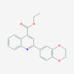 molecular formula C20H17NO4 B5515794 Ethyl 2-(2,3-dihydro-1,4-benzodioxin-6-yl)quinoline-4-carboxylate 