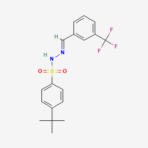 molecular formula C18H19F3N2O2S B5515798 4-tert-butyl-N-[(E)-[3-(trifluoromethyl)phenyl]methylideneamino]benzenesulfonamide 