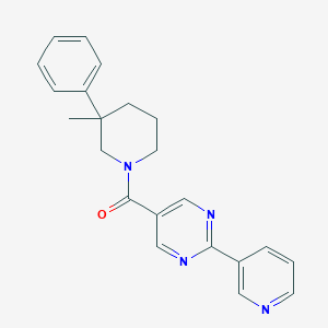 molecular formula C22H22N4O B5515805 5-[(3-methyl-3-phenylpiperidin-1-yl)carbonyl]-2-pyridin-3-ylpyrimidine 