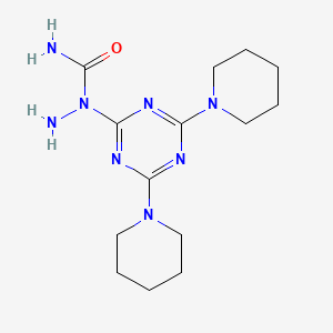 molecular formula C14H24N8O B5515851 1-(4,6-DIPIPERIDINO-1,3,5-TRIAZIN-2-YL)-1-HYDRAZINECARBOXAMIDE 