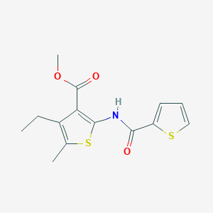 molecular formula C14H15NO3S2 B5515883 methyl 4-ethyl-5-methyl-2-[(2-thienylcarbonyl)amino]-3-thiophenecarboxylate 