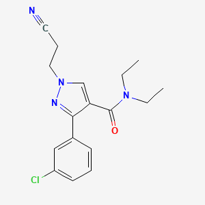 molecular formula C17H19ClN4O B5515907 3-(3-chlorophenyl)-1-(2-cyanoethyl)-N,N-diethylpyrazole-4-carboxamide 