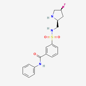 molecular formula C18H20FN3O3S B5515953 3-[({[(2S,4S)-4-fluoro-2-pyrrolidinyl]methyl}amino)sulfonyl]-N-phenylbenzamide hydrochloride 