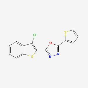 molecular formula C14H7ClN2OS2 B5515965 2-(3-Chloro-1-benzothiophen-2-yl)-5-(thiophen-2-yl)-1,3,4-oxadiazole 