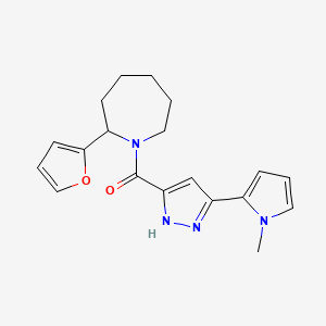 molecular formula C19H22N4O2 B5515969 2-(2-furyl)-1-{[3-(1-methyl-1H-pyrrol-2-yl)-1H-pyrazol-5-yl]carbonyl}azepane 