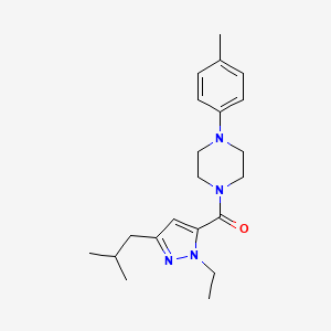 molecular formula C21H30N4O B5515992 1-[(1-ethyl-3-isobutyl-1H-pyrazol-5-yl)carbonyl]-4-(4-methylphenyl)piperazine 