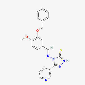 molecular formula C22H19N5O2S B5516019 4-({(E)-[3-(BENZYLOXY)-4-METHOXYPHENYL]METHYLIDENE}AMINO)-5-(3-PYRIDINYL)-4H-1,2,4-TRIAZOLE-3-THIOL 