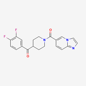molecular formula C20H17F2N3O2 B5516049 (3,4-difluorophenyl)[1-(imidazo[1,2-a]pyridin-6-ylcarbonyl)piperidin-4-yl]methanone 
