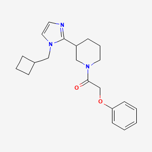 molecular formula C21H27N3O2 B5516074 3-[1-(cyclobutylmethyl)-1H-imidazol-2-yl]-1-(phenoxyacetyl)piperidine 