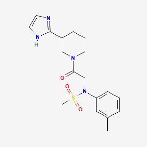 molecular formula C18H24N4O3S B5516084 N-{2-[3-(1H-imidazol-2-yl)-1-piperidinyl]-2-oxoethyl}-N-(3-methylphenyl)methanesulfonamide 