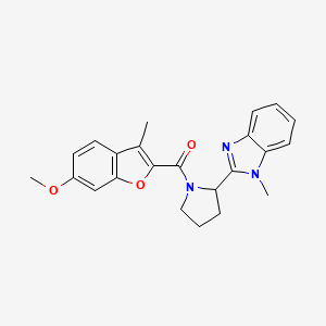molecular formula C23H23N3O3 B5516142 2-{1-[(6-methoxy-3-methyl-1-benzofuran-2-yl)carbonyl]-2-pyrrolidinyl}-1-methyl-1H-benzimidazole 