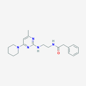molecular formula C20H27N5O B5516152 N-(2-{[4-methyl-6-(1-piperidinyl)-2-pyrimidinyl]amino}ethyl)-2-phenylacetamide 