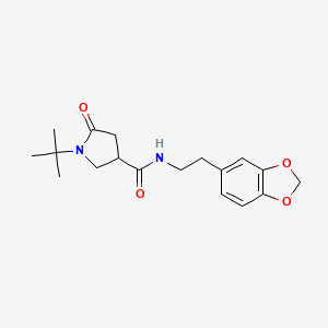 molecular formula C18H24N2O4 B5516162 N-[2-(1,3-benzodioxol-5-yl)ethyl]-1-tert-butyl-5-oxo-3-pyrrolidinecarboxamide 