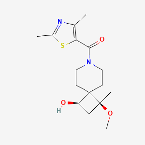 molecular formula C16H24N2O3S B5516192 (1R*,3S*)-7-[(2,4-dimethyl-1,3-thiazol-5-yl)carbonyl]-3-methoxy-3-methyl-7-azaspiro[3.5]nonan-1-ol 