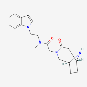 molecular formula C20H26N4O2 B5516203 N-[2-(1H-indol-1-yl)ethyl]-N-methyl-2-[rel-(1S,6R)-4-oxo-3,9-diazabicyclo[4.2.1]non-3-yl]acetamide hydrochloride 