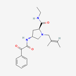 molecular formula C20H27N3O3 B5516217 (4R)-N-ethyl-1-[(2E)-2-methylbut-2-en-1-yl]-4-{[oxo(phenyl)acetyl]amino}-L-prolinamide 