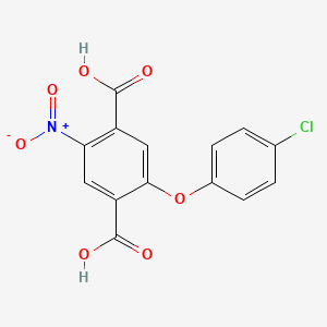 molecular formula C14H8ClNO7 B5516228 2-(4-chlorophenoxy)-5-nitroterephthalic acid 