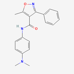 molecular formula C19H19N3O2 B5516239 N-[4-(dimethylamino)phenyl]-5-methyl-3-phenyl-1,2-oxazole-4-carboxamide 